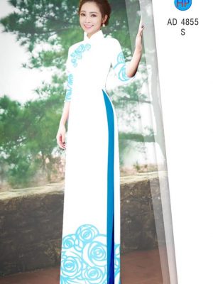 Vải áo dài hoa hồng nhẹ nhàng mới ra AD 4855 26 1581668494 56 Vai ao dai hoa hong nhe nhang moi ra AD