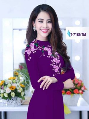 Vải áo dài hoa trên ngực kiểu mới AD T7186 40 1581823931 519 Vai ao dai Vai ao dai dep AD