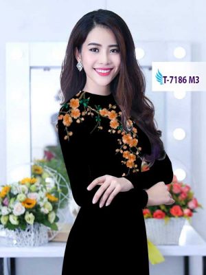 Vải áo dài hoa trên ngực kiểu mới AD T7186 28 1581929449 303 Vai ao dai hoa tren nguc kieu moi AD T7186