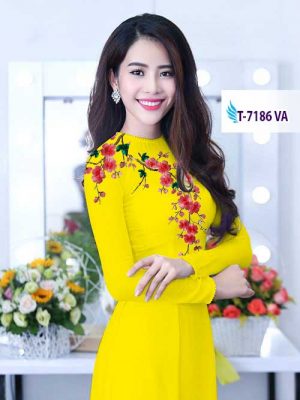 Vải áo dài hoa trên ngực kiểu mới AD T7186 36 1581929450 144 Vai ao dai hoa tren nguc kieu moi AD T7186