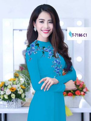 Vải áo dài hoa trên ngực kiểu mới AD T7186 30 1581929450 452 Vai ao dai hoa tren nguc kieu moi AD T7186