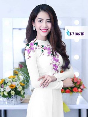 Vải áo dài hoa trên ngực kiểu mới AD T7186 45 1581929450 594 Vai ao dai hoa tren nguc kieu moi AD T7186