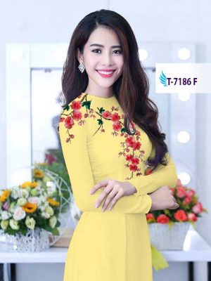 Vải áo dài hoa trên ngực kiểu mới AD T7186 35 1581929450 801 Vai ao dai hoa tren nguc kieu moi AD T7186