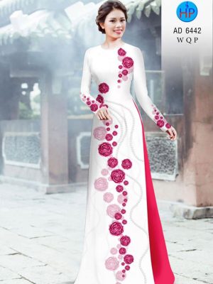 Vải áo dài Hoa hồng và ngọc trai kiểu mới AD 6442 32 1582018217 132 Vai ao dai Hoa hong va ngoc trai kieu moi