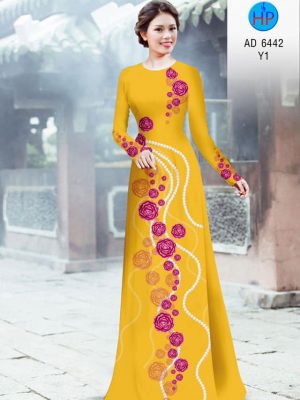Vải áo dài Hoa hồng và ngọc trai kiểu mới AD 6442 26 1582018217 269 Vai ao dai Hoa hong va ngoc trai kieu moi