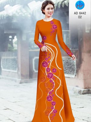 Vải áo dài Hoa hồng và ngọc trai kiểu mới AD 6442 27 1582018217 414 Vai ao dai Hoa hong va ngoc trai kieu moi