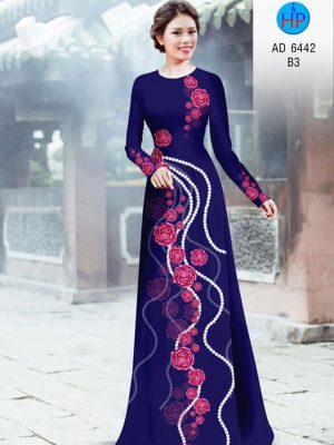 Vải áo dài Hoa hồng và ngọc trai kiểu mới AD 6442 25 1582018217 54 Vai ao dai Hoa hong va ngoc trai kieu moi