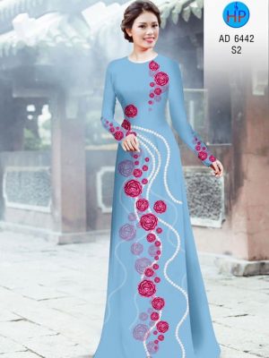 Vải áo dài Hoa hồng và ngọc trai kiểu mới AD 6442 33 1582018217 9 Vai ao dai Hoa hong va ngoc trai kieu moi