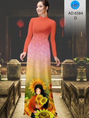 Vải áo dài Cô gái và hoa Hướng Dương. thiết kế 2020 AD 6584 27 1582616104 594 Vai ao dai Co gai va hoa Huong Duong. thiet