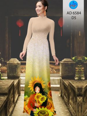 Vải áo dài Cô gái và hoa Hướng Dương. thiết kế 2020 AD 6584 29 1582616104 970 Vai ao dai Co gai va hoa Huong Duong. thiet