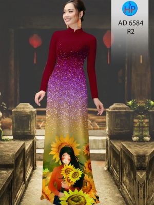 Vải áo dài Cô gái và hoa Hướng Dương. thiết kế 2020 AD 6584 37 1582616105 516 Vai ao dai Co gai va hoa Huong Duong. thiet