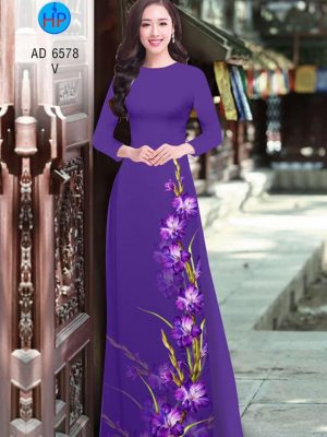 Vải áo dài Huệ tím kiểu mới AD 6578 21 1582856947 130 Vai ao dai Hue tim kieu moi AD 6578