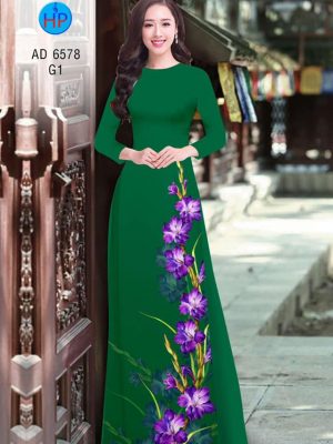 Vải áo dài Huệ tím kiểu mới AD 6578 24 1582856947 226 Vai ao dai Hue tim kieu moi AD 6578