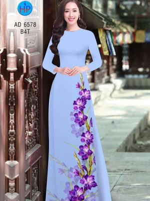 Vải áo dài Huệ tím kiểu mới AD 6578 26 1582856948 145 Vai ao dai Hue tim kieu moi AD 6578
