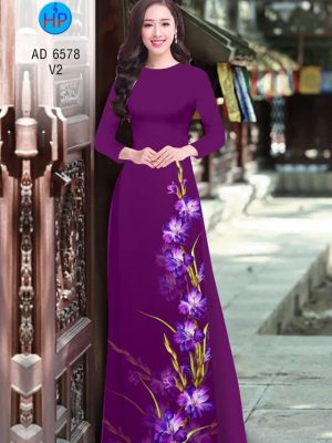 Vải áo dài Huệ tím kiểu mới AD 6578 36 1582856949 498 Vai ao dai Hue tim kieu moi AD 6578