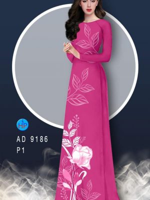 Vải áo dài hoa hồng và lá thiết kế 2020 AD 9186 21 1582858881 957 Vai ao dai hoa hong va la thiet ke 2020