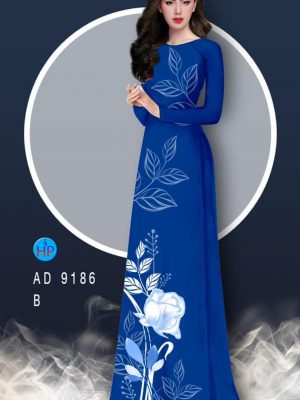 Vải áo dài hoa hồng và lá thiết kế 2020 AD 9186 31 1582858882 144 Vai ao dai hoa hong va la thiet ke 2020