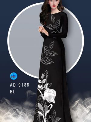Vải áo dài hoa hồng và lá thiết kế 2020 AD 9186 30 1582858882 221 Vai ao dai hoa hong va la thiet ke 2020