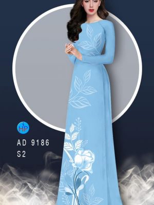 Vải áo dài hoa hồng và lá thiết kế 2020 AD 9186 33 1582858882 253 Vai ao dai hoa hong va la thiet ke 2020