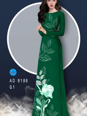 Vải áo dài hoa hồng và lá thiết kế 2020 AD 9186 24 1582858882 291 Vai ao dai hoa hong va la thiet ke 2020