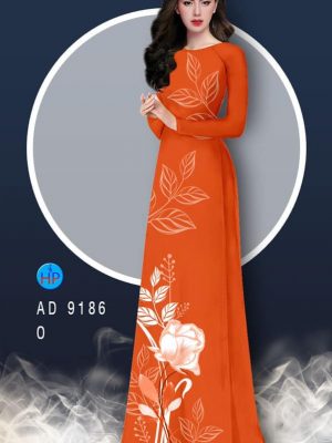 Vải áo dài hoa hồng và lá thiết kế 2020 AD 9186 22 1582858882 585 Vai ao dai hoa hong va la thiet ke 2020