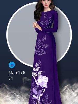 Vải áo dài hoa hồng và lá thiết kế 2020 AD 9186 37 1582858882 611 Vai ao dai hoa hong va la thiet ke 2020