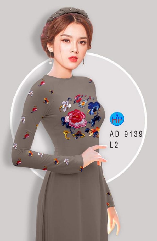 Vai ao dai Hoa gia theu kieu moi AD 9139