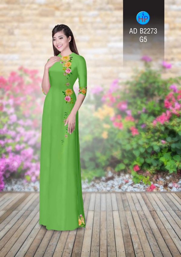 Vai ao dai Hoa hong thiet ke 2020 AD B2273