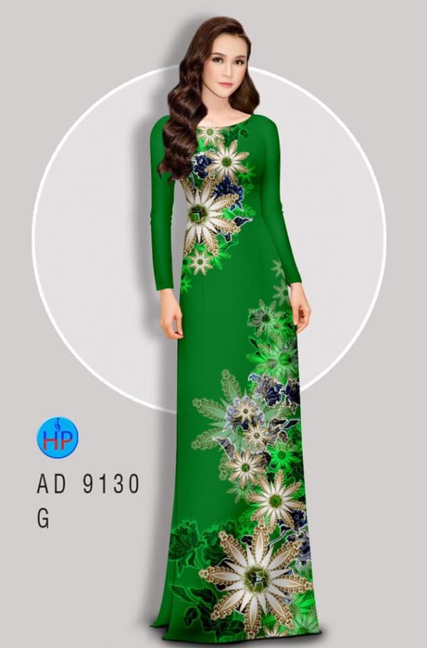 Vai ao dai Hoa in 3D moi ra AD 9130