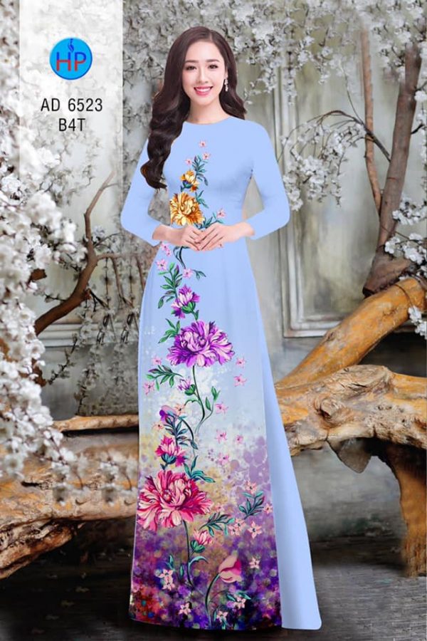 Vai ao dai hoa 3D moi ra AD 6523