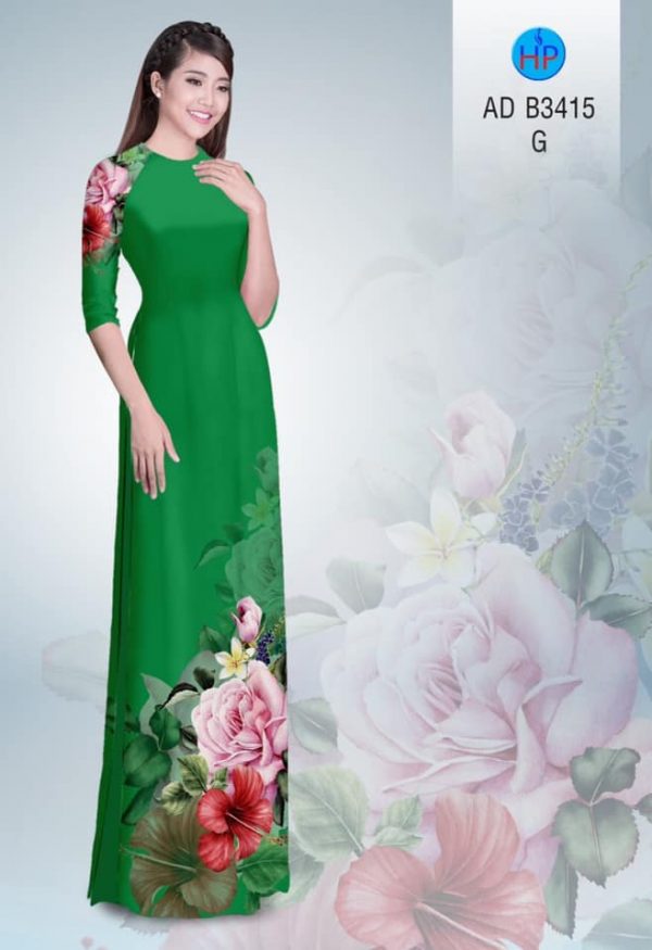 Vai ao dai hoa 3D moi ra AD B3415