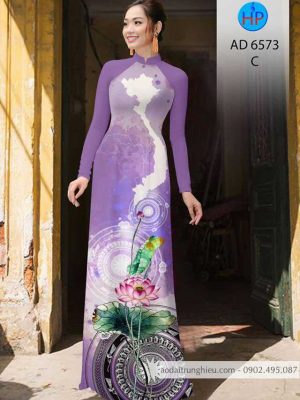 Vải áo dài Bản đồ – Trống đồng – Hoa Sen mới ra AD 6573 25 1583056655 15 Vai ao dai Ban do – Trong dong – Hoa