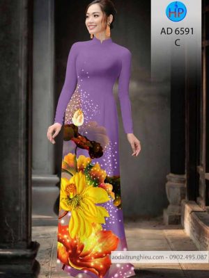 Vải áo dài hoa Sen kiểu mới AD 6591 30 1583220533 403 Vai ao dai hoa Sen kieu moi AD 6591