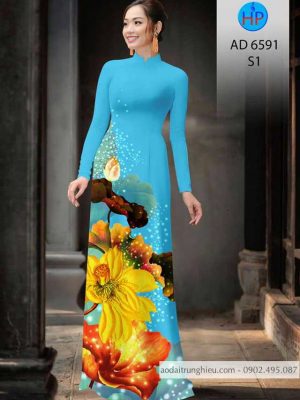 Vải áo dài hoa Sen kiểu mới AD 6591 27 1583220533 821 Vai ao dai hoa Sen kieu moi AD 6591