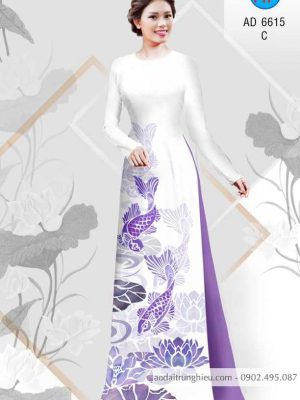 Vải áo dài Cá chép và hoa Sen kiểu mới AD 6615 23 1583406013 241 Vai ao dai Ca chep va hoa Sen kieu moi