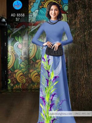 Vải áo dài Loa kèn tím kiểu mới AD 6558 22 1583738244 418 Vai ao dai Loa ken tim kieu moi AD 6558