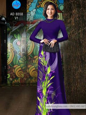 Vải áo dài Loa kèn tím kiểu mới AD 6558 25 1583738244 646 Vai ao dai Loa ken tim kieu moi AD 6558