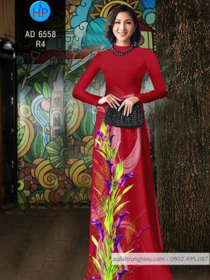 Vải áo dài Loa kèn tím kiểu mới AD 6558 29 1583738244 651 Vai ao dai Loa ken tim kieu moi AD 6558