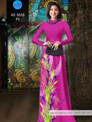 Vải áo dài Loa kèn tím kiểu mới AD 6558 28 1583738244 875 Vai ao dai Loa ken tim kieu moi AD 6558