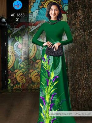 Vải áo dài Loa kèn tím kiểu mới AD 6558 30 1583738245 372 Vai ao dai Loa ken tim kieu moi AD 6558