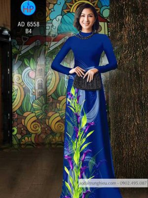 Vải áo dài Loa kèn tím kiểu mới AD 6558 37 1583738245 877 Vai ao dai Loa ken tim kieu moi AD 6558