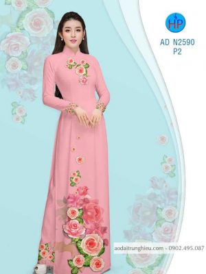Vải áo dài hoa Hồng dâu mới ra AD N2590 32 1583741952 234 Vai ao dai hoa Hong dau moi ra AD N2590