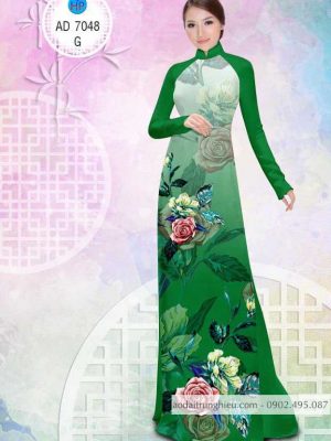 1583742198 14 Vai ao dai Hoa hong ruc ro thiet ke 2020