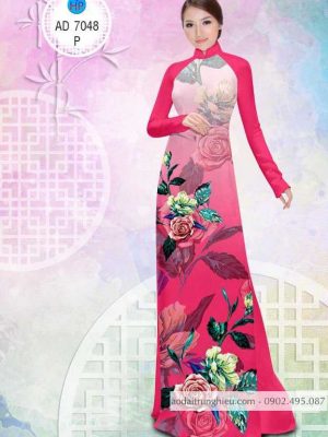 1583742198 989 Vai ao dai Hoa hong ruc ro thiet ke 2020