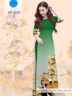 1583742310 113 Vai ao dai Co gai va hoa sen moi ra