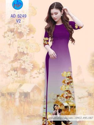1583742310 649 Vai ao dai Co gai va hoa sen moi ra