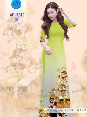 1583742310 799 Vai ao dai Co gai va hoa sen moi ra