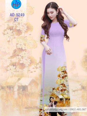 1583742311 44 Vai ao dai Co gai va hoa sen moi ra