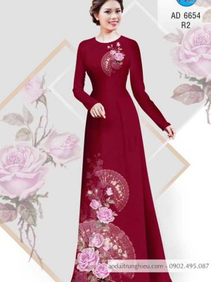 Vải áo dài Hoa hồng và quạt thiết kế 2020 AD 6654 21 1584162260 273 Vai ao dai Hoa hong va quat thiet ke 2020