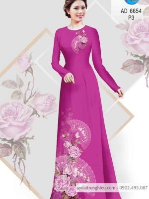 Vải áo dài Hoa hồng và quạt thiết kế 2020 AD 6654 24 1584162260 454 Vai ao dai Hoa hong va quat thiet ke 2020